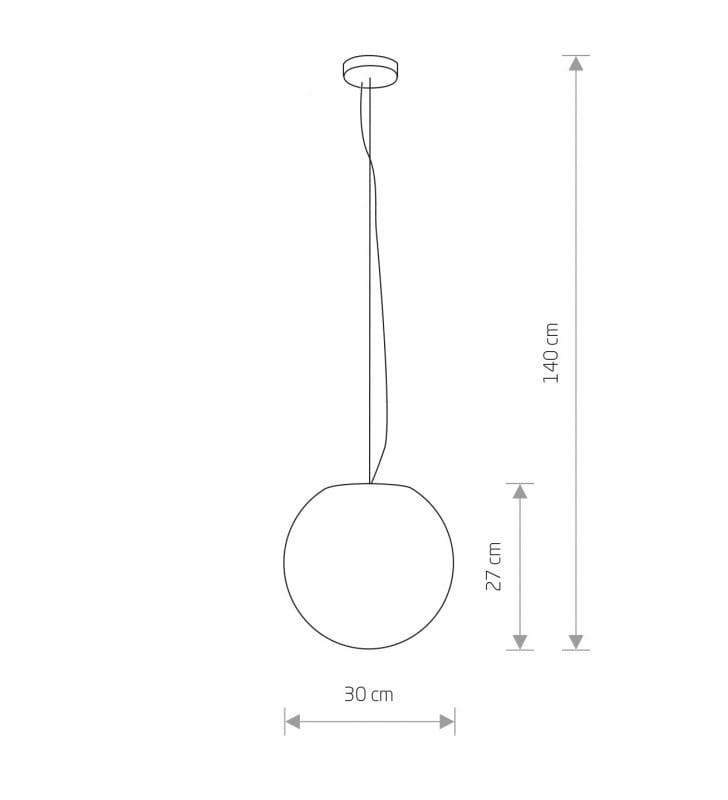 Cumulus 30cm zewnętrzna lampa wisząca biała kula IP65 Nowodvorski