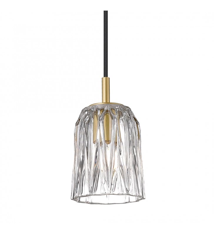Pojedyncza szklana lampa wisząca Tazza do sypialni jadalni
