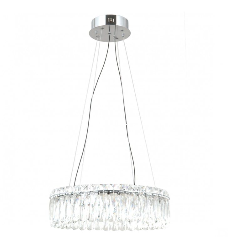 Kryształowa okrągła lampa wisząca Nosta LED w stylu glamour nad stół do salonu sypialni