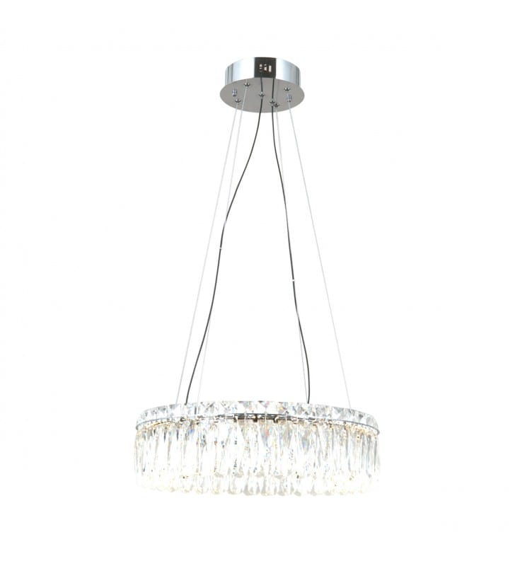 Kryształowa okrągła lampa wisząca Nosta LED w stylu glamour nad stół do salonu sypialni