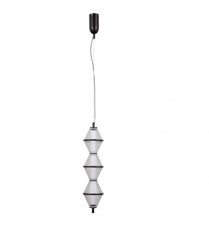 Czarna lampa wisząca nad stół stolik nocny kawowy z wysokim kloszem Fuente LED