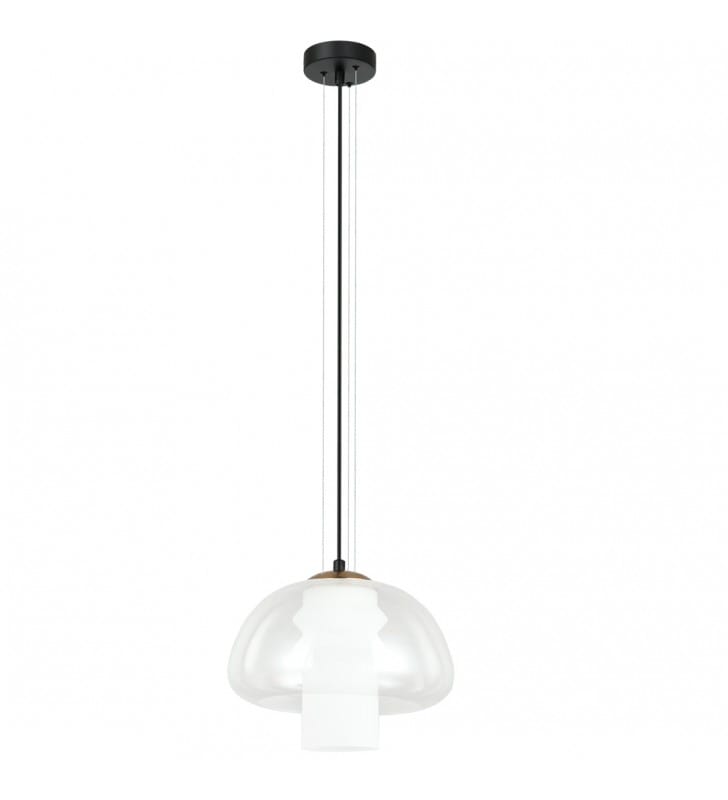 Szklana stylowa lampa wisząca Feder do sypialni salonu nad stół w jadalni 1xE27
